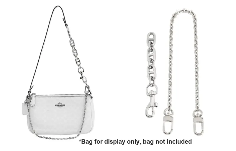 Luxury Care Artisan Workshop Copper Metal Bag Shoulder Strap Women's Silver-8