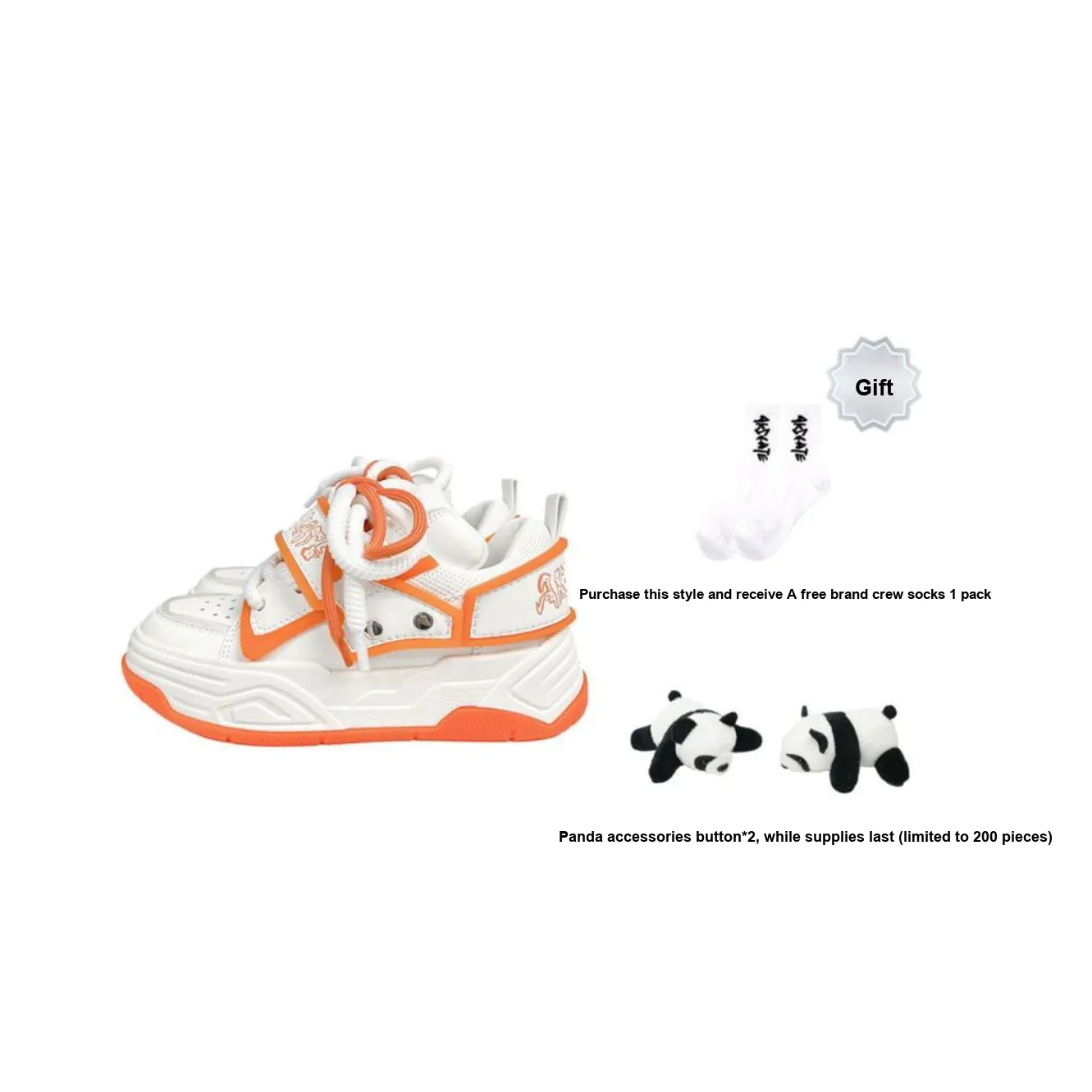 AK Trendy Fashion Platform Puffy Shoes Wear-Resistant Slip-Resistant Low-Top Skateboard Shoes Unisex