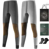 Knee Protector Fleece-Lined 2 Pack (Dark Gray+Light Gray) with 2 Pack Socks+Shopping Bag Included