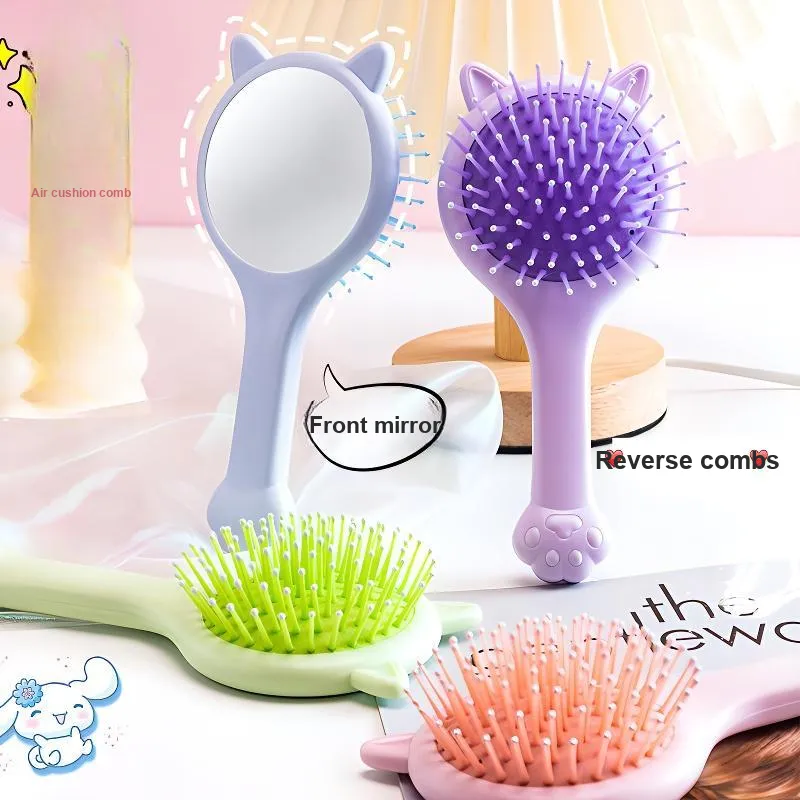 Love Of Wormwood Cute Color Series Massage Air Cushion Comb Mirror And Comb Integrated-1