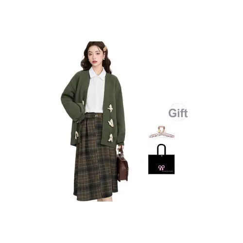 Aimilian Зеленый Свитер Женские Свитера