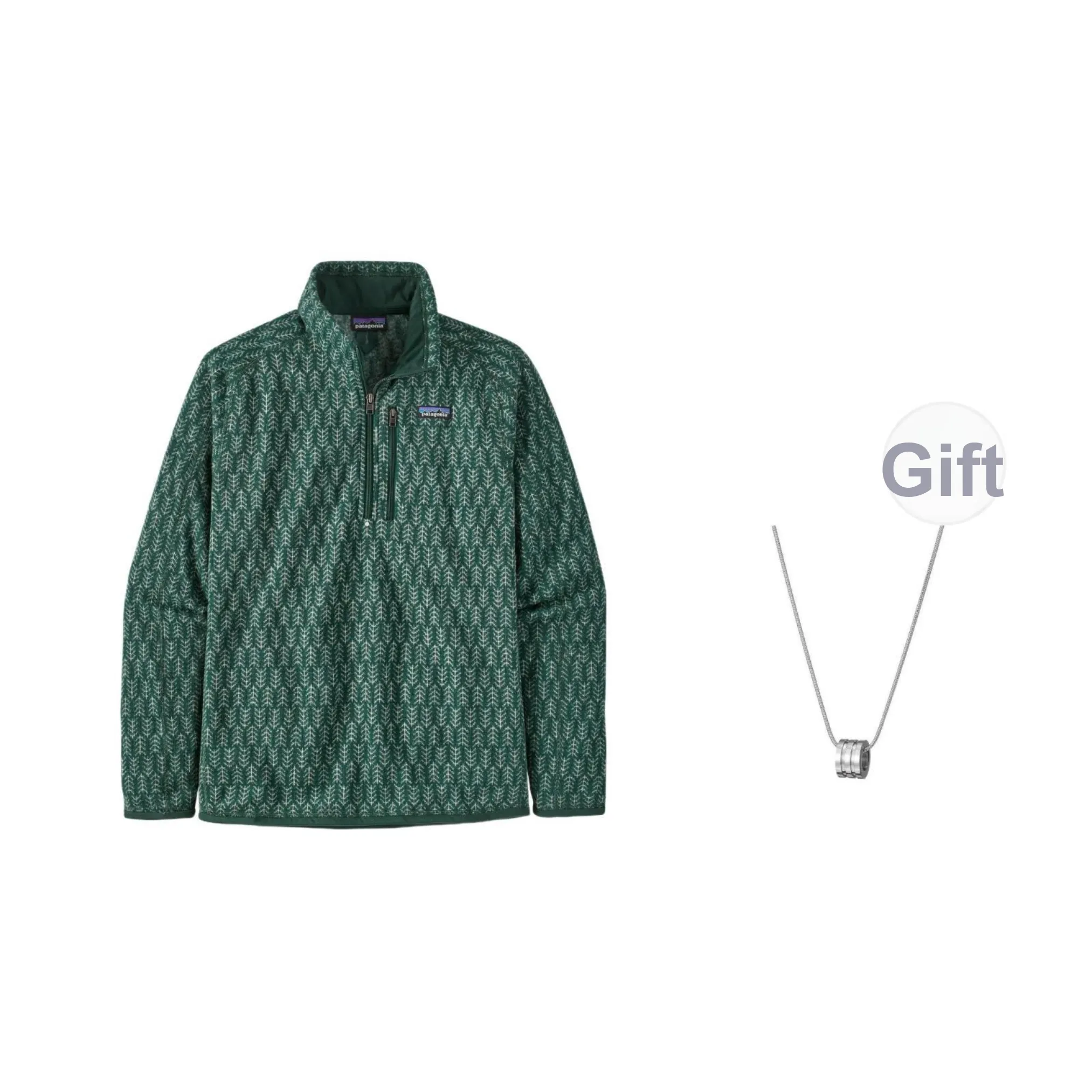 Patagonia Jackets Men Peacock Green Comes With Necklace