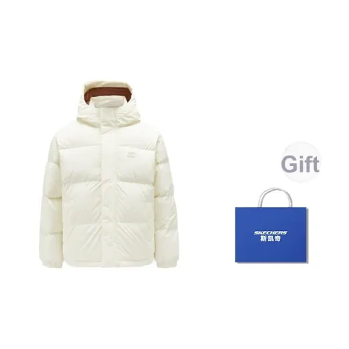 Skechers Пуховик Унисекс Бежевый Кремовый Белый