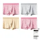 Breathable Seamless Cool Ice Silk Leopard Print[Light Pink+Light Gray+Light Pink+Light Yellow]4 Pack