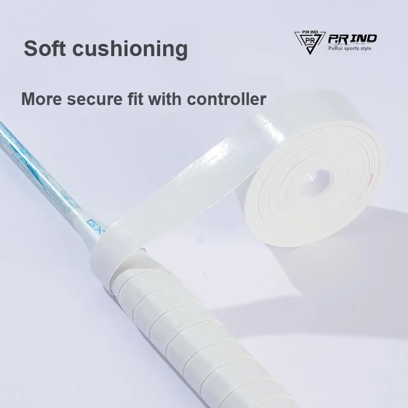 P.R IND Badminton Grip Tape White Polyurethane PU Training Match Thin 5 Pack/Curl-4