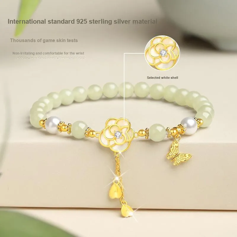 YINCHIE Hetian Jade Bracelets White Jade/Pale Greenish White Jade Women's-2