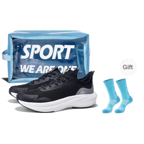 Kappa Anti-Slip And Wear-Resistant Rebound Lightweight Low-Top Casual Running Shoes Unisex Black