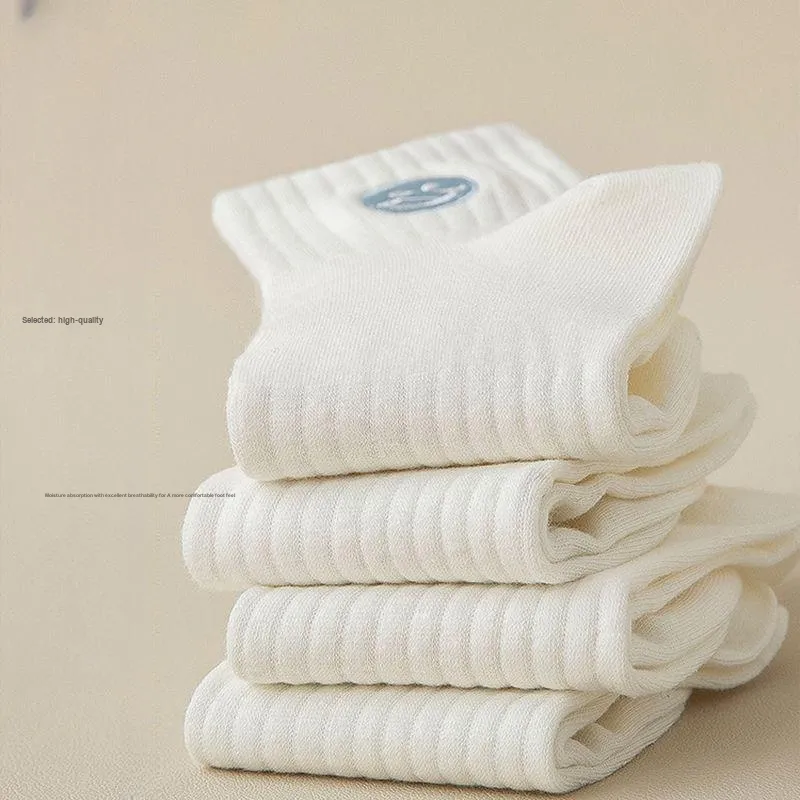 MIIOW Ankle Socks Women's 5 Pack White-5