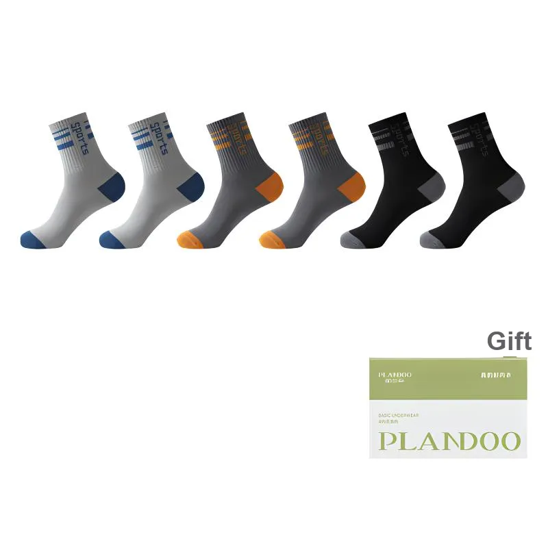 PLANDOO Mid Calf Socks Men's Shopping Bag 6 Pack-16