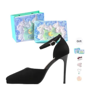 Feo Dvke Slim Heel High Heels Women's Black Gift Box Set