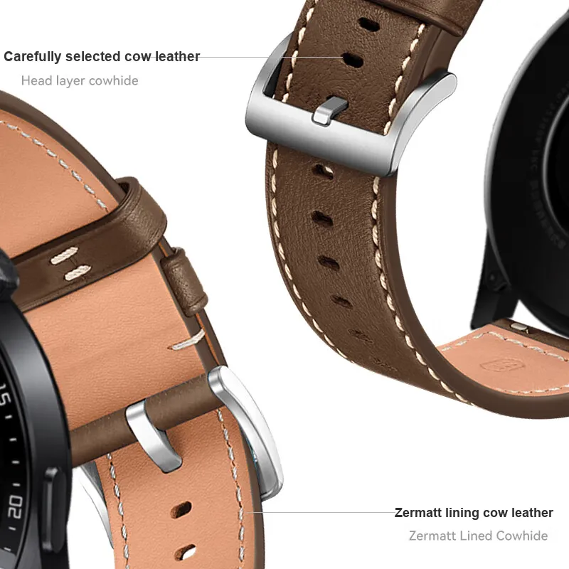 BIAZE Huawei Compatibility Watch Band 213mm Genuine Leather Material-9