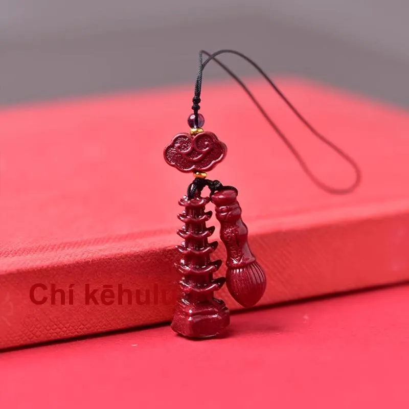Moon Jewelry Reconstructed Cinnabar Cell Phone Chain Unisex-2
