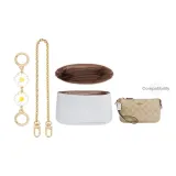 Nolita 19 Exclusive DuPont Paper Liner+White Small Chrysanthemum Round Buckle Extender Chain Gold-Tone