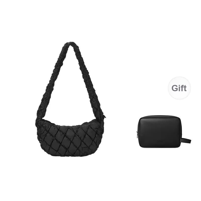 Gaston Luga Nylon Shoulder Bag, Crossbody Bag Large Size Unisex Black-0
