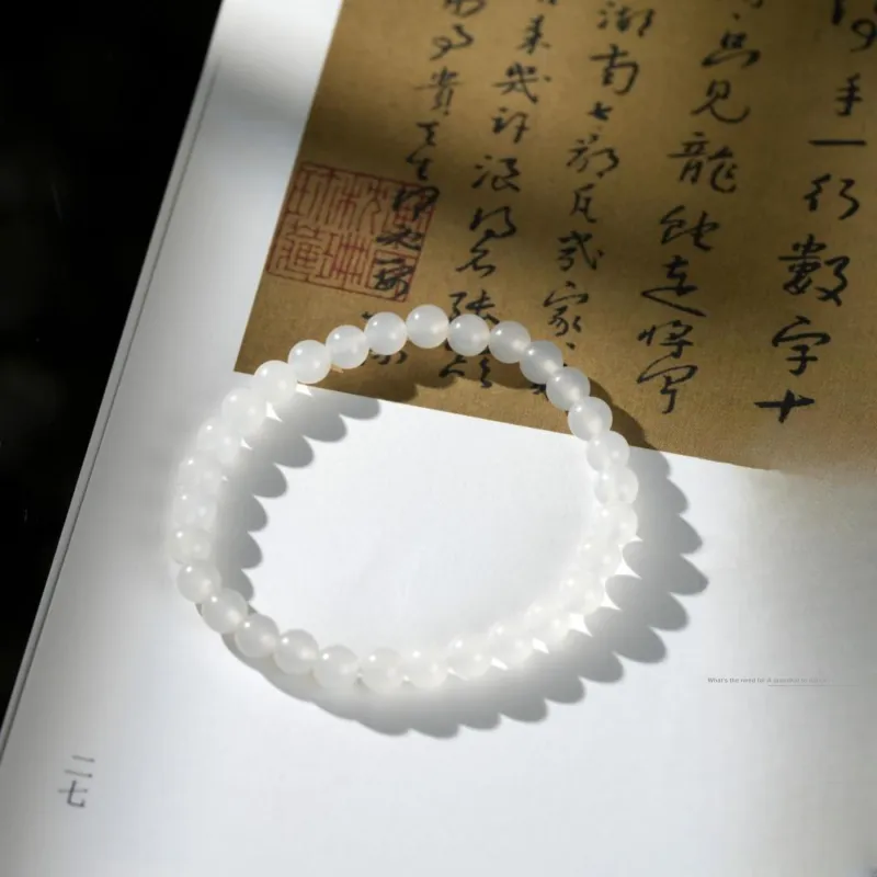 Clear Snow Bracelets White Jade Unisex-2