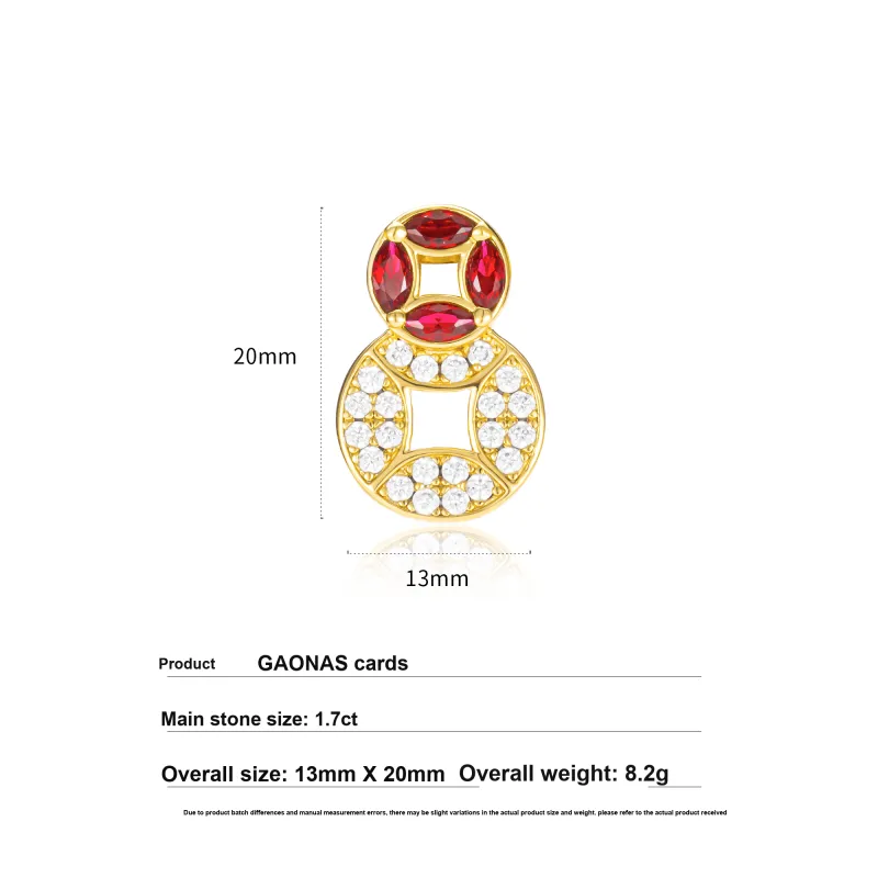 GAONAS Synthetic Cubic Zirconia Stud Earrings Women's-3