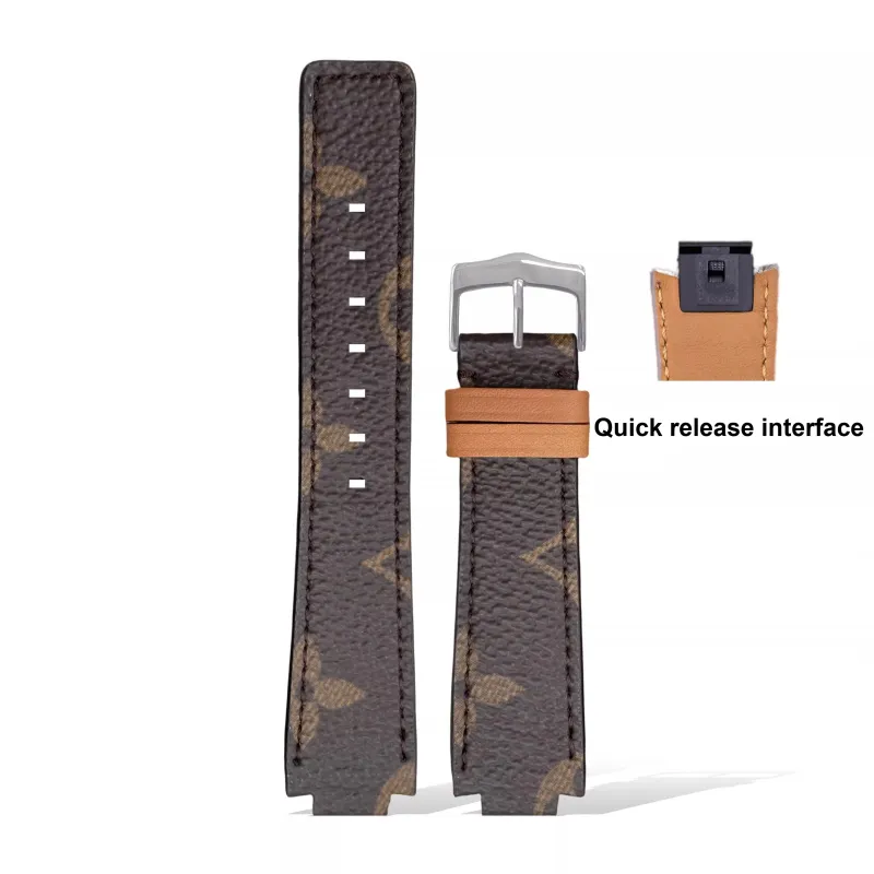 Yuloran LV Compatibility Watch Band Genuine Leather Material-9