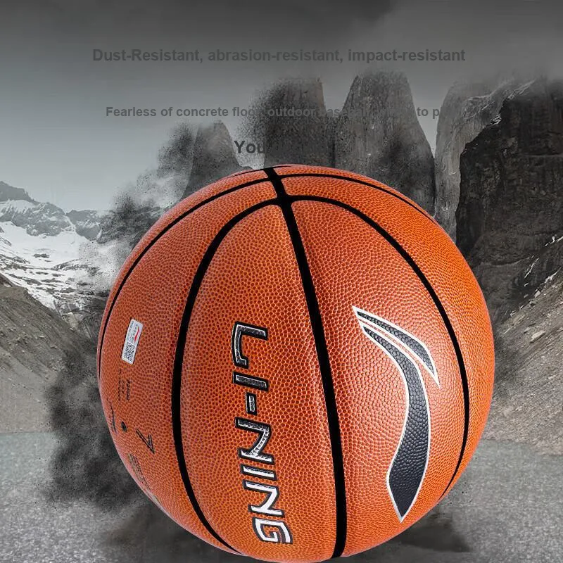 LiNing Training Series PU Basketball Brown Size 7 Ball Competition Unisex-4