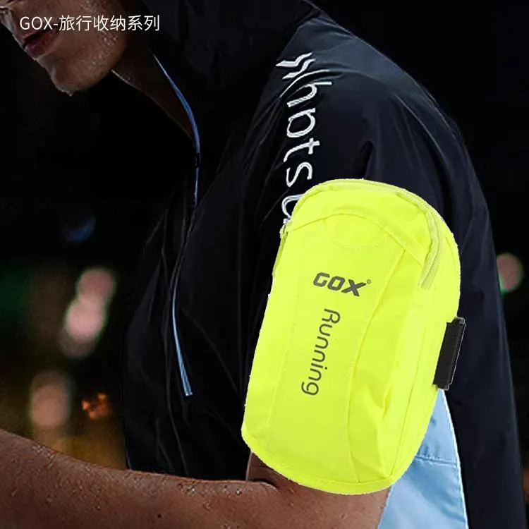 GOX Nylon Cool Run Arm Bag Cell Phone Pouch Unisex Neon Green/Glow In The Dark Metallic Silver-1