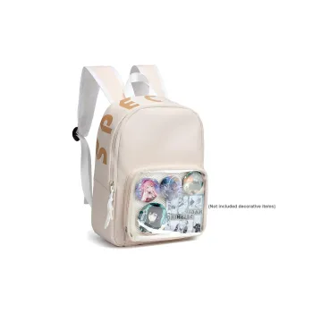 LOVERPUSS Waterproof Fabric Ita Bag Backpack Trumpets Unisex Beige/Sea Salt Blue