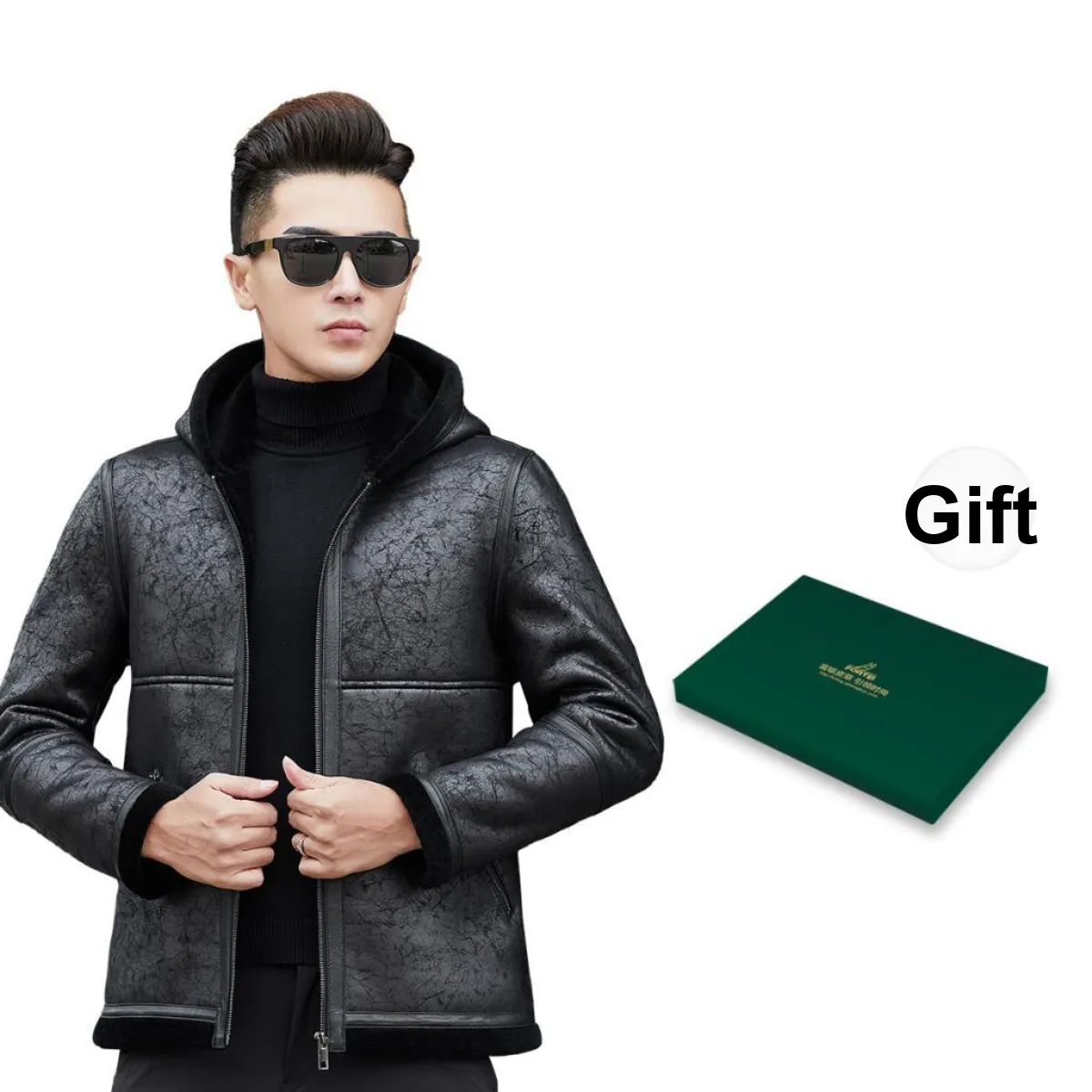 FORTEI Leather Jacket Men's Black