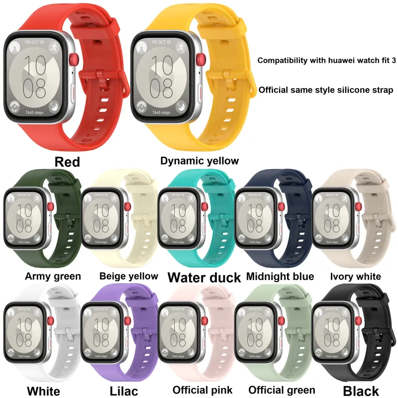 CHRROTA Watch Band Huawei Compatibility Silicone Material-3