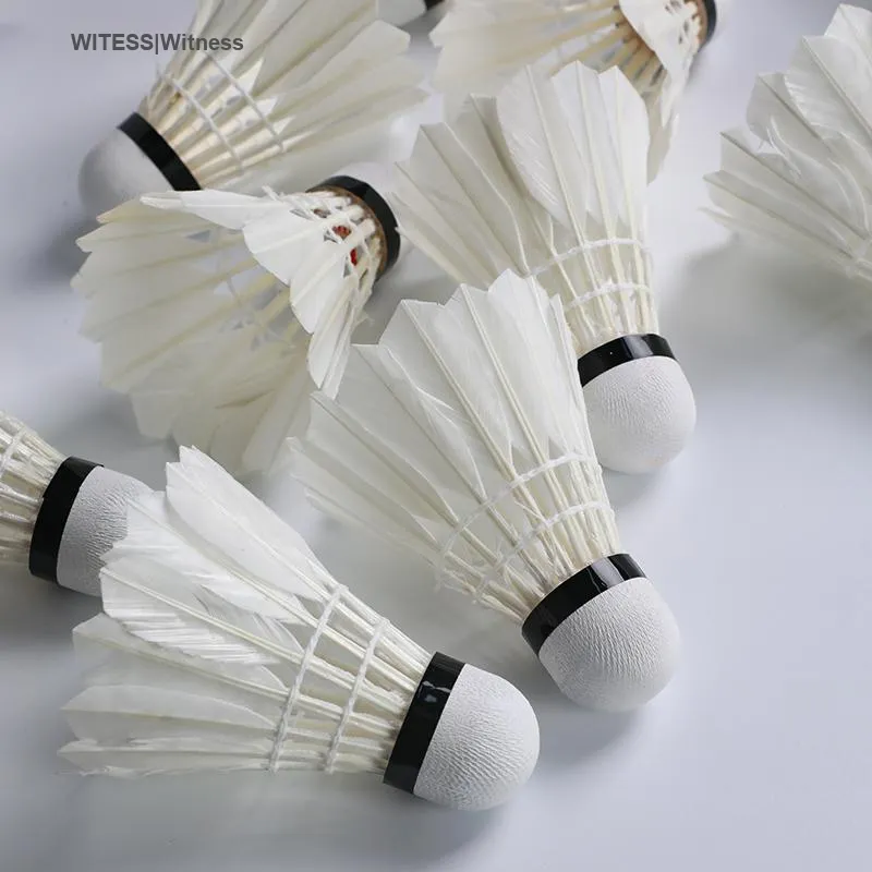 WITESS M5 12 Pack Water Duck Feather Big Board Duck Feather Designed For Everyday Training Shuttlecocks-3