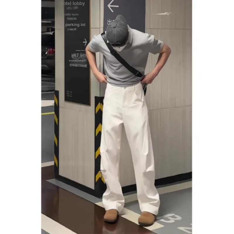 CORNILOT Casual Pants Unisex White-4