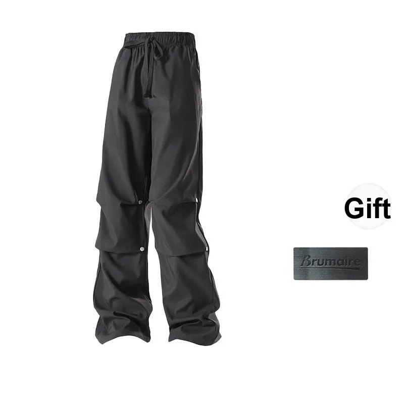 BRUMAIRE Cargo Pants Unisex Black Comes With Brooch
