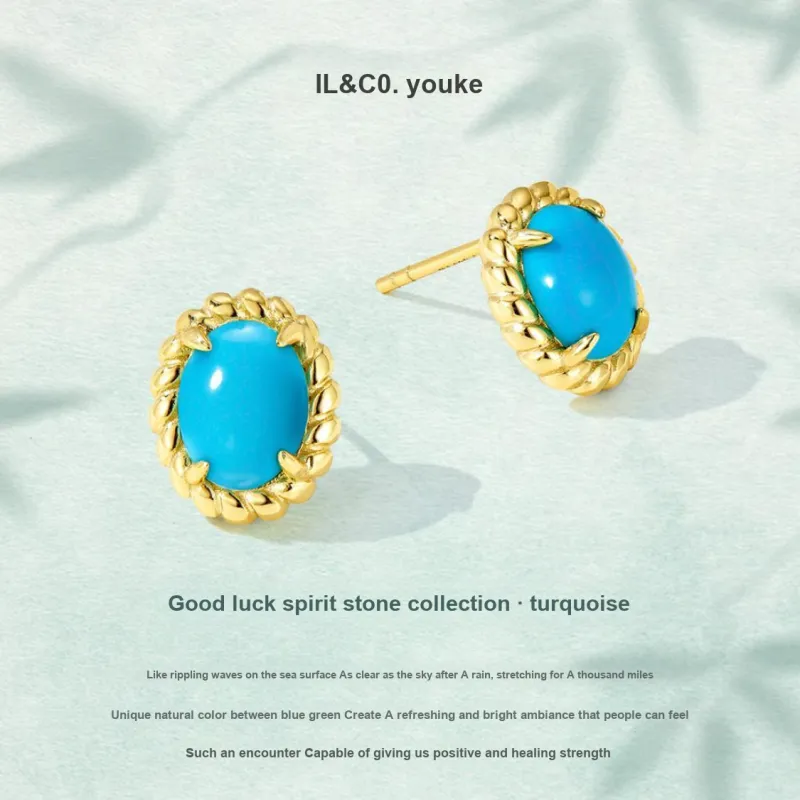 IL&CO. Turquoise Stud Earrings Women's-1