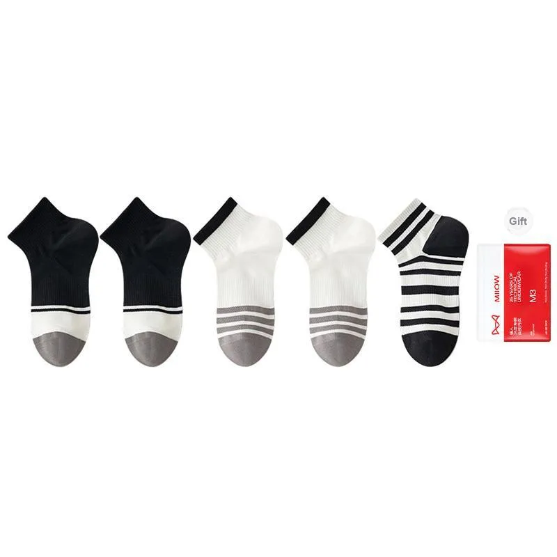 MIIOW Ankle Socks Men's Shopping Bag 5 Pack-7