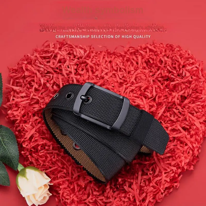 ROBINHOOD Canvas Leather Belts Men's 3.8cm-1