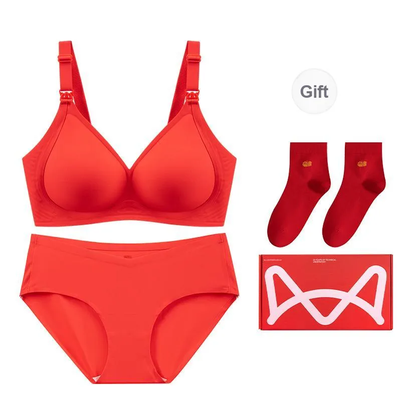 MIIOW Underwear Set Women's Gift Box Set Red-3