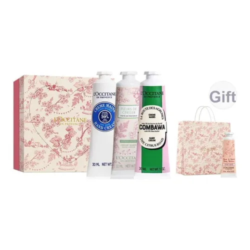 L'OCCITANE Ограниченный набор из 3 упаковок крема для рук увлажняющий и питающий 30 мл * 3 + 10 мл цвет вишневый цветок