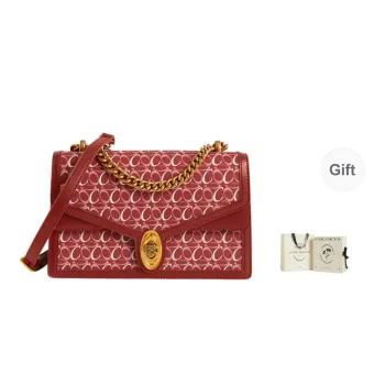 COCOEVA PVC With Microfiber Synthetic Leather Handheld Shoulder Bag Women's Red/Umber/Brown