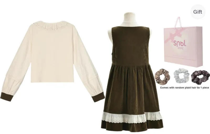 SNBL Two Piece Skirt Sets Women's Shirt+Suspenders Skirt-1