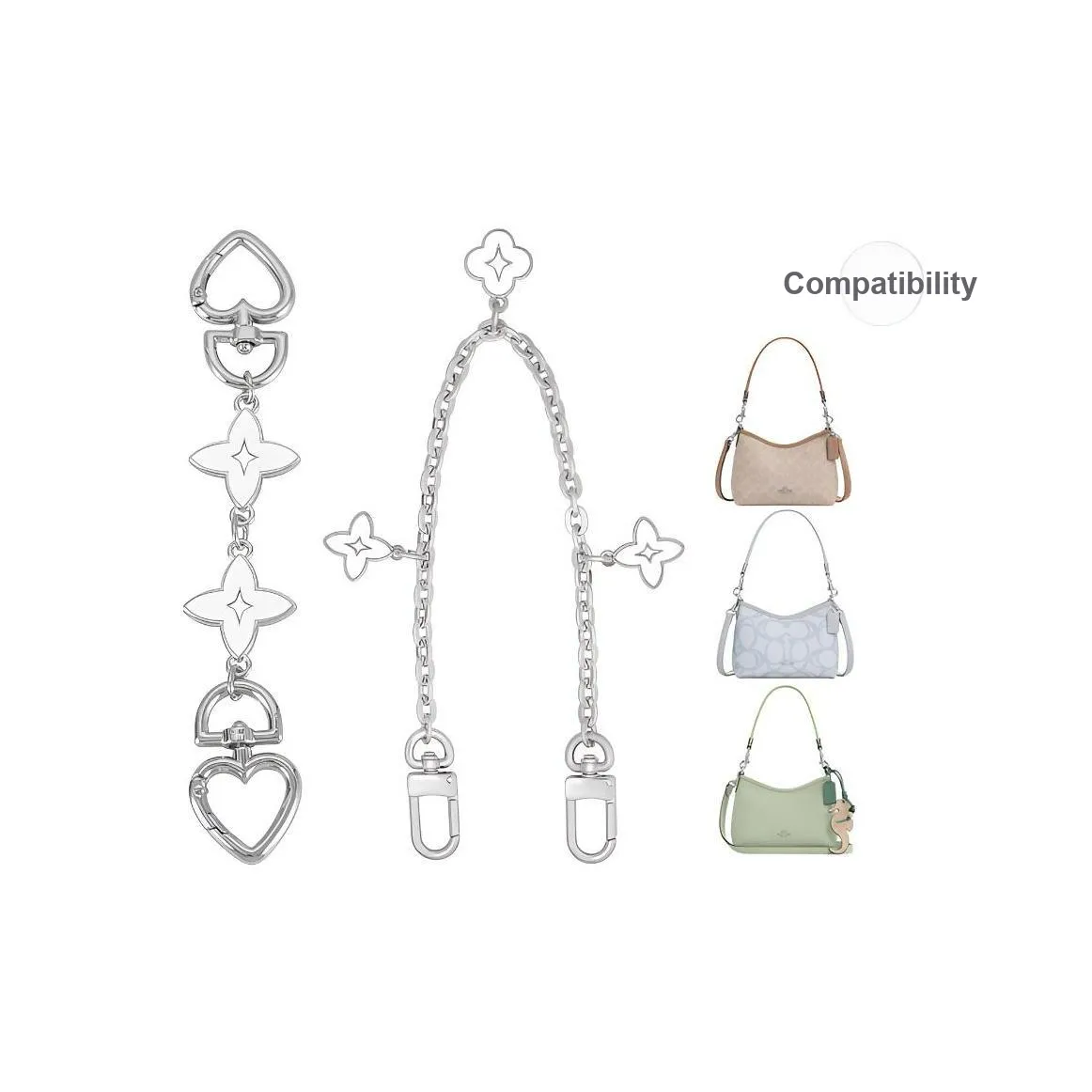 ROSEDAWN Сплав Сумка Ремень Женское Серебро