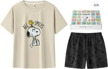 Gongdie x SNOOPY Pajama Set Women's Apricot Gift Box Set
