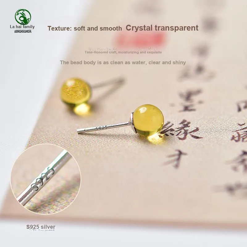 Tokai Family Amber Stud Earrings Unisex-2