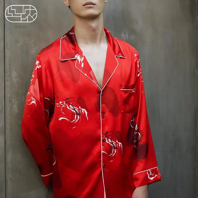 SILKISS Pajama Set Men's Year Of The Snake Print-4