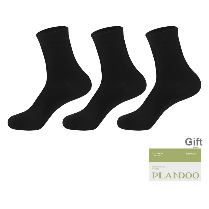 PLANDOO Mid Calf Socks Men's Shopping Bag 3 Pack-5