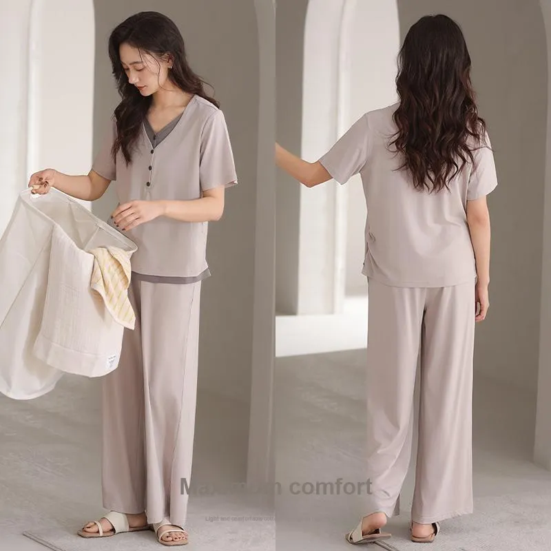 XIA.WA.ZHI.XIU Pajama Set Women's Gift Box Set Apricot-4