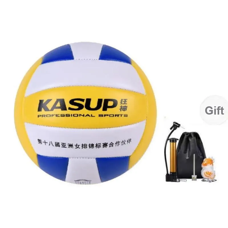 KASUP PVC Size 5 Volleyball Unisex Yellow Blue-16