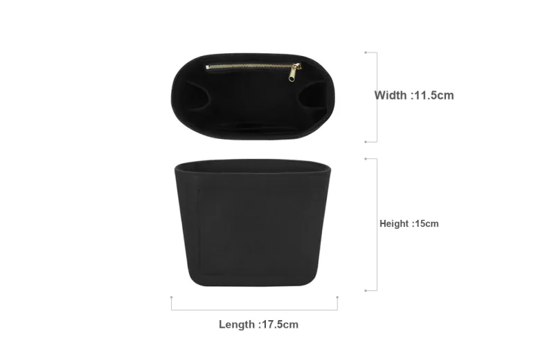 Kim Yeon sha Plush Bag Insert Support, Organizing Bag Medium Bag Interior Pocket Bag Women's Black-1