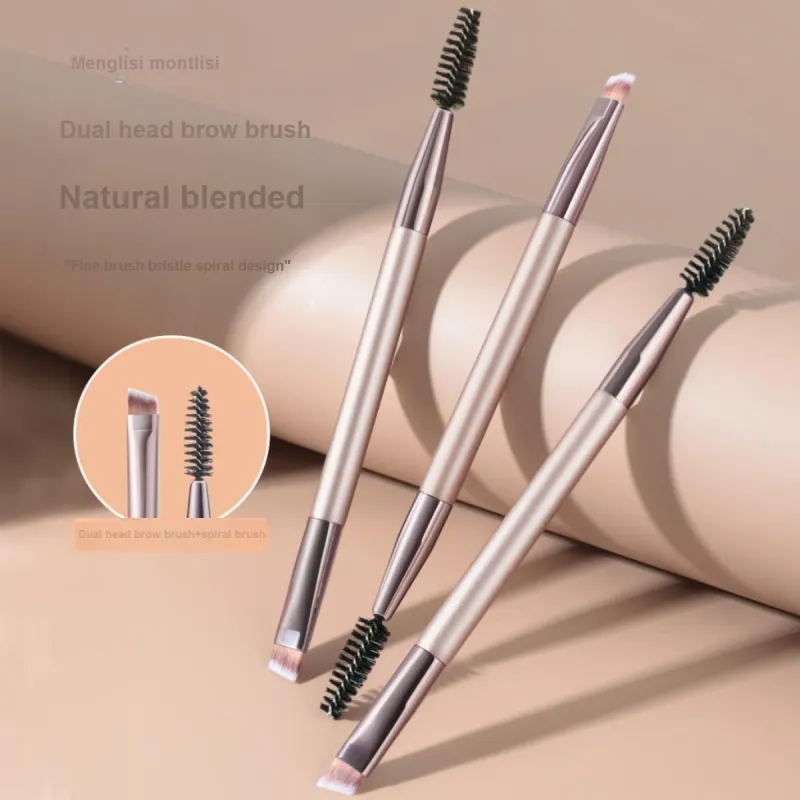 XIBI Dual Head Eyebrow Brush For Eyebrow Powder Blade Eyeliner Brush For Application Makeup Brushes-1