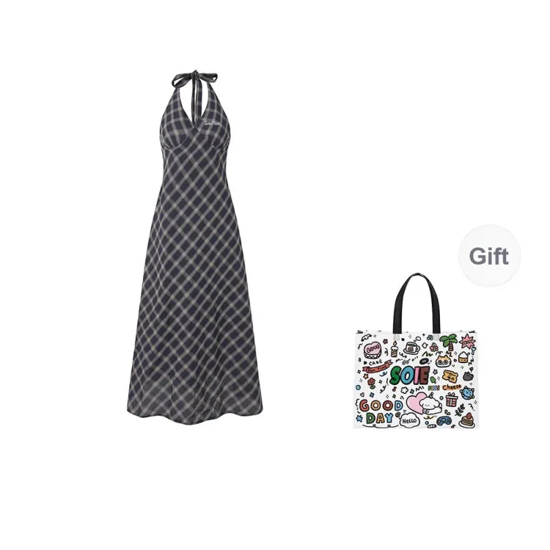 SOIE Slip Dress Set Women's Blue-4