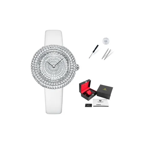 VODOY Женские часы Кварцевый механизм Коровья кожа Ремешок Часы Женские Золотистый циферблат