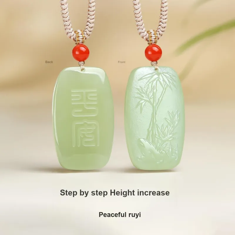 YINXIANGMOU Hetian Jade Necklaces Pale Greenish White Jade Unisex-1