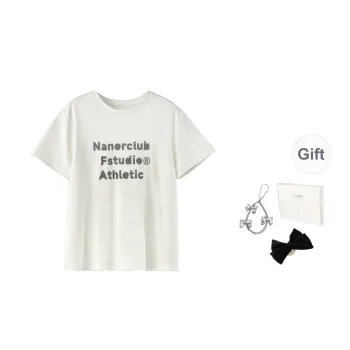 Fstudio Korean Style Petite Commute Crew Neck Loose Fit Letter T Shirt Women's