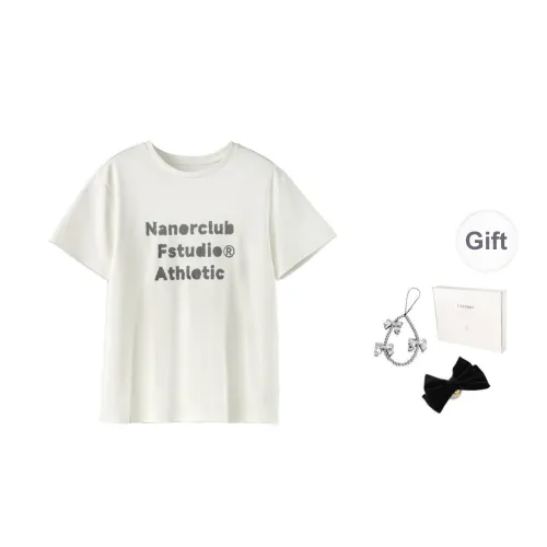 Fstudio Korean Style Petite Commute Crew Neck Loose Fit Letter T Shirt Women's